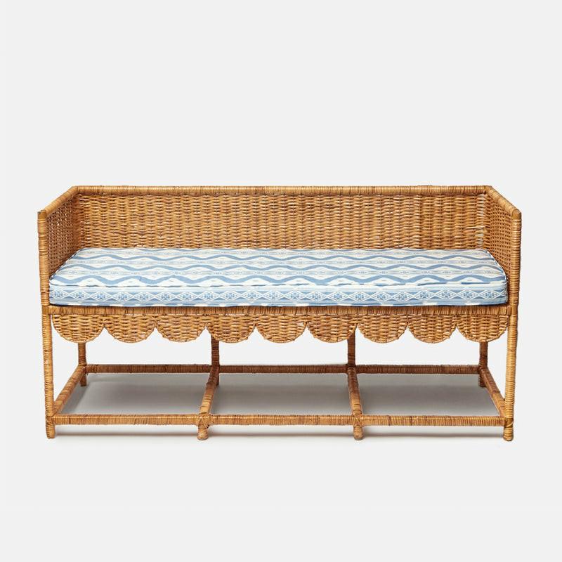 Alexandra Rattan Scalloped Bench Furniture