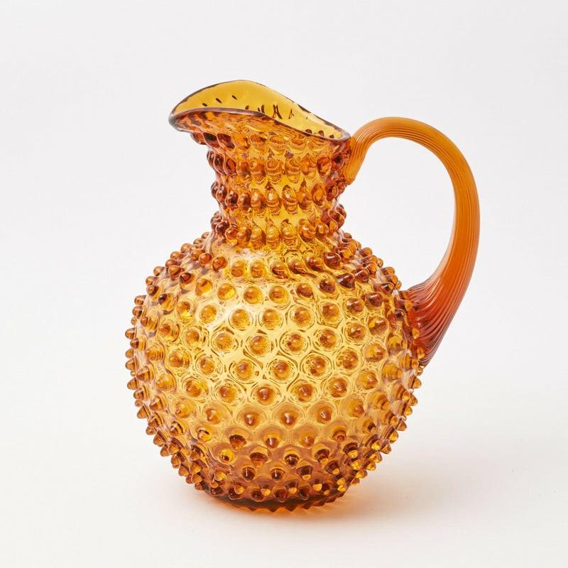 Amber Hobnail Jug Glassware