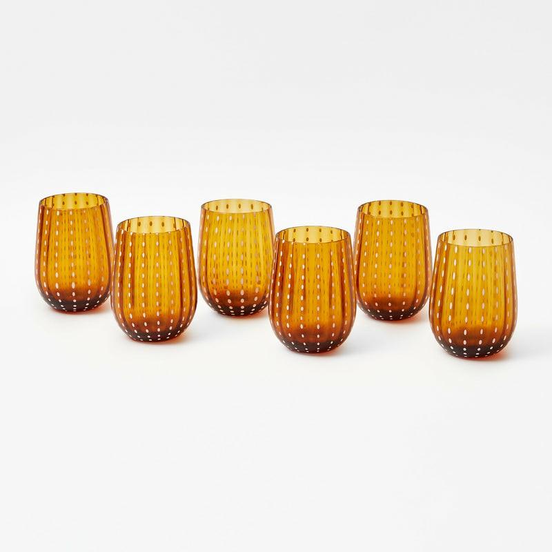 Amber Speckle Water Glasses (Set Of 6) Glasses