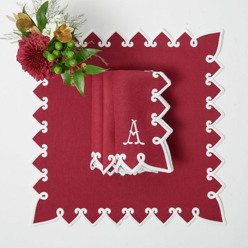 Angelina Red Berry Napkins (Set Of 4) Napkins