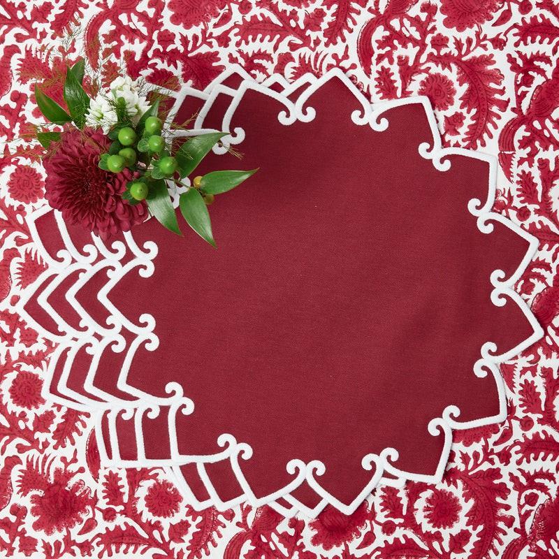 Angelina Red Berry Placemats (Set Of 4) Placemats