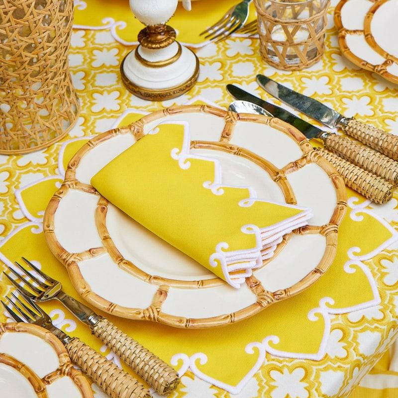 Angelina Yellow Placemats & Napkins (Set Of 4) Table Linen