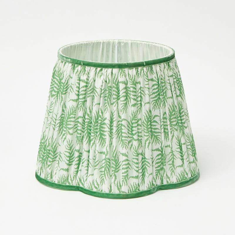 Apple Green Fern Scalloped Lampshade (30Cm) Lampshades