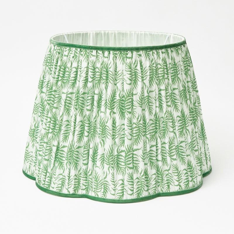 Apple Green Fern Scalloped Lampshade (40Cm) Lampshades