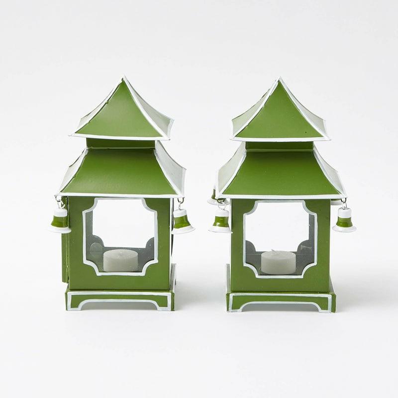 Apple Green Mini Pagoda Lantern (Pair) Home Decor