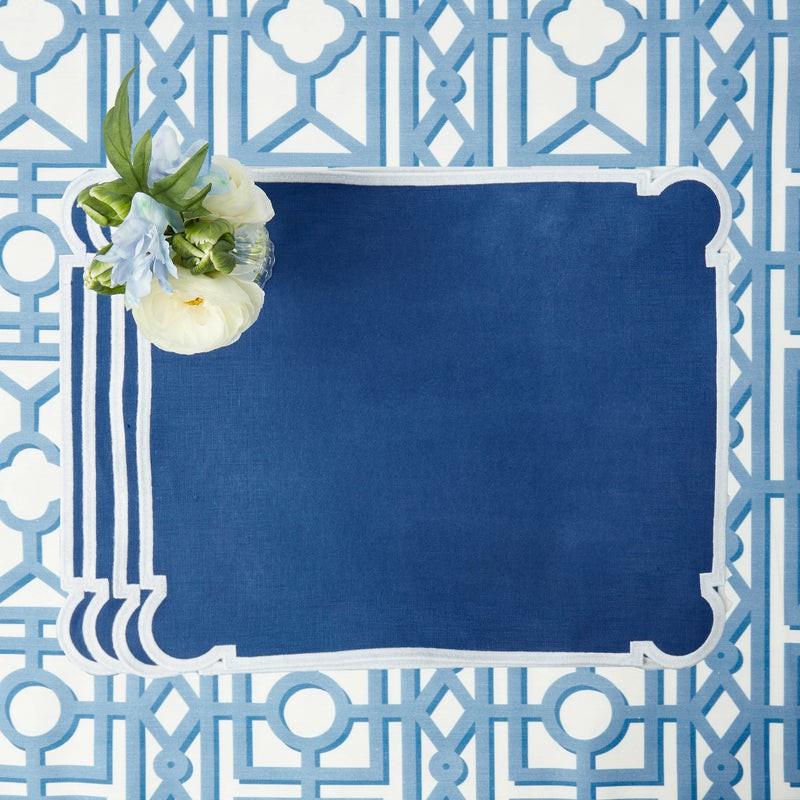 Azure Blue Linen Placemats (Set Of 4) Summer Table Linen