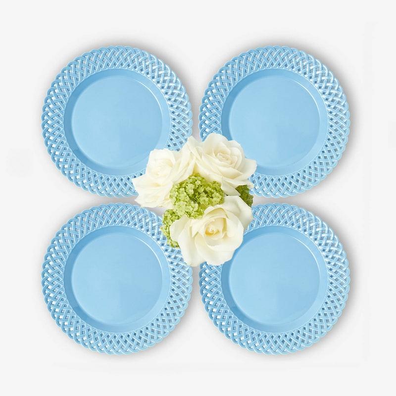 Blue Basketweave Starter Plates (Set Of 4) Crockery