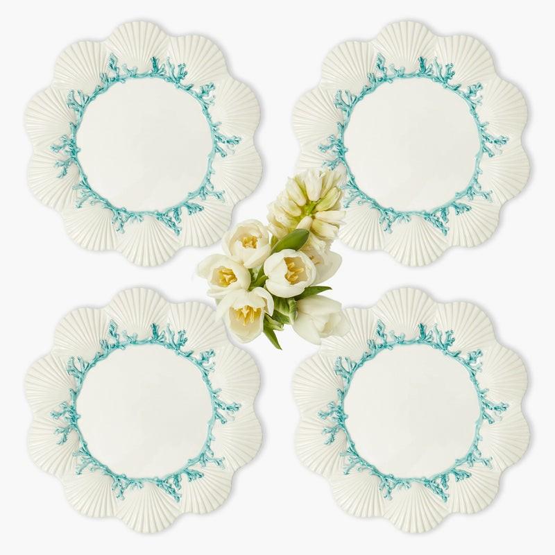 Blue Coral Dinner Plates (Set Of 4) Crockery