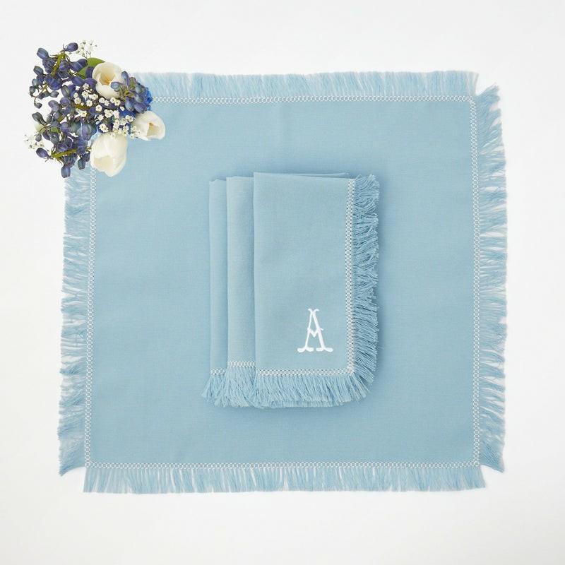 Blue Fringe Napkins (Set Of 4) Napkins