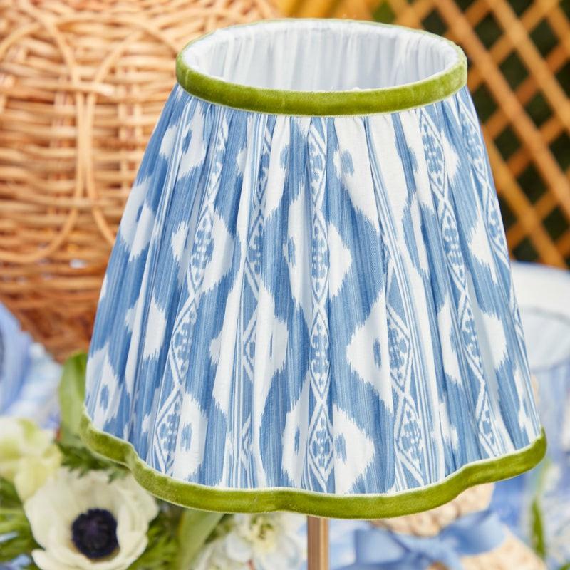 Blue & Green Ikat Scalloped Lampshade (18Cm) Lampshades