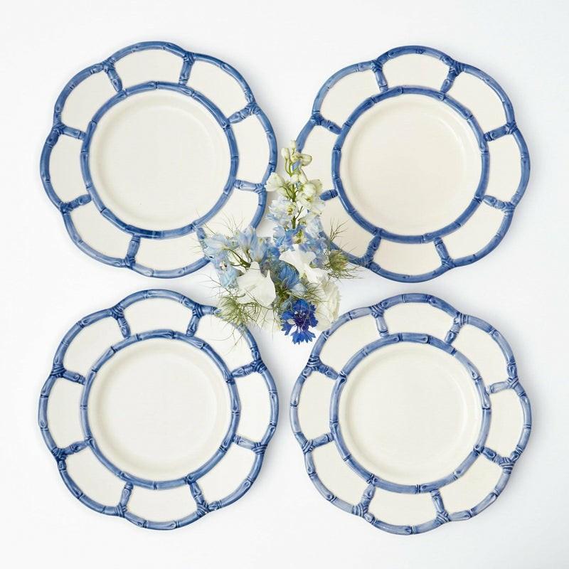 Blue Petal Bamboo Dinner Plate (Set Of 4) Crockery