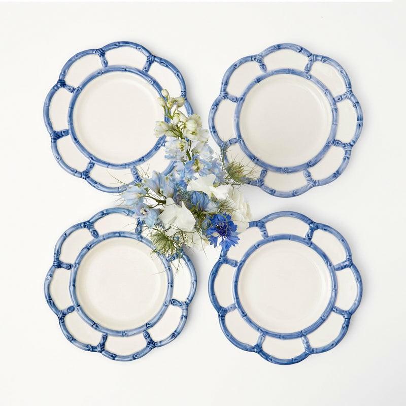 Blue Petal Bamboo Starter Plate (Set Of 4) Crockery