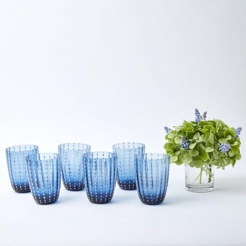 Blue Speckle Water Glasses (Set Of 6) Glasses