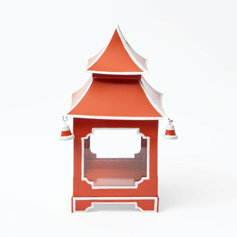 Burnt Orange Pagoda Lantern Home Decor