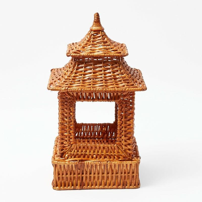 Burnt Rattan Pagoda Lantern Decorations