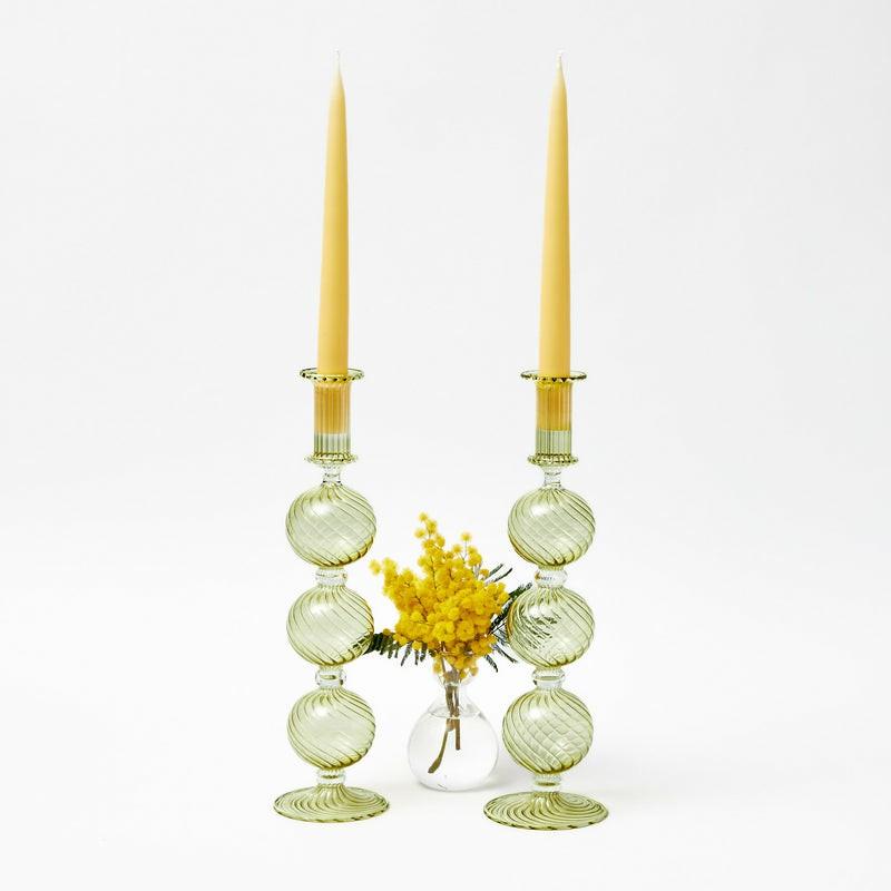 Camille Olive Candle Holder (Pair) Candle Holders