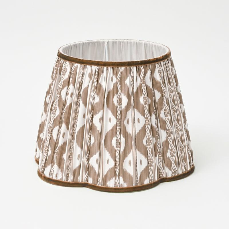 Chocolate Brown Ikat Scalloped Lampshade (30Cm) Lampshades