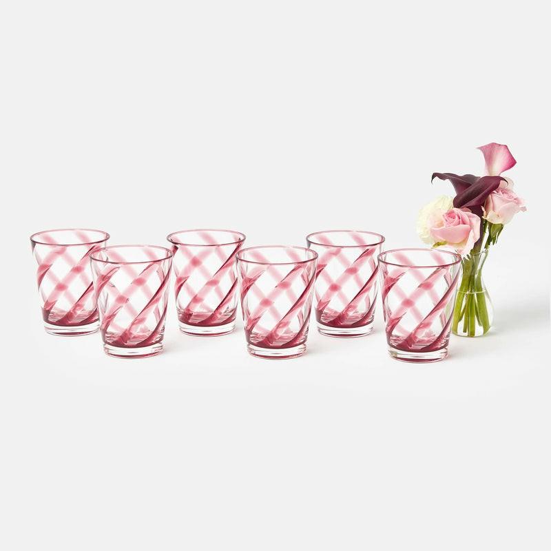 Cranberry Swirl Outdoor Glasses (Set Of 6) Glasses