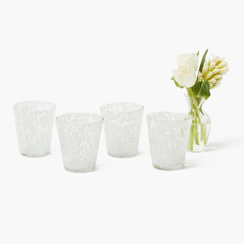 Dappled White Water Glasses (Set Of 4) Glasses