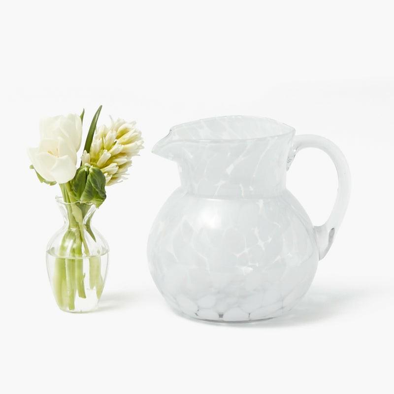 Dappled White Water Jug Glassware