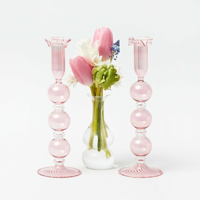 Eden Pink Candle Holder (Pair) Candle Holders