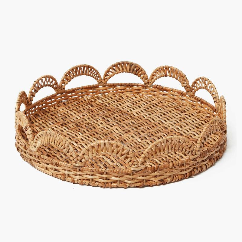 Elena Rattan Round Tray Home Decor