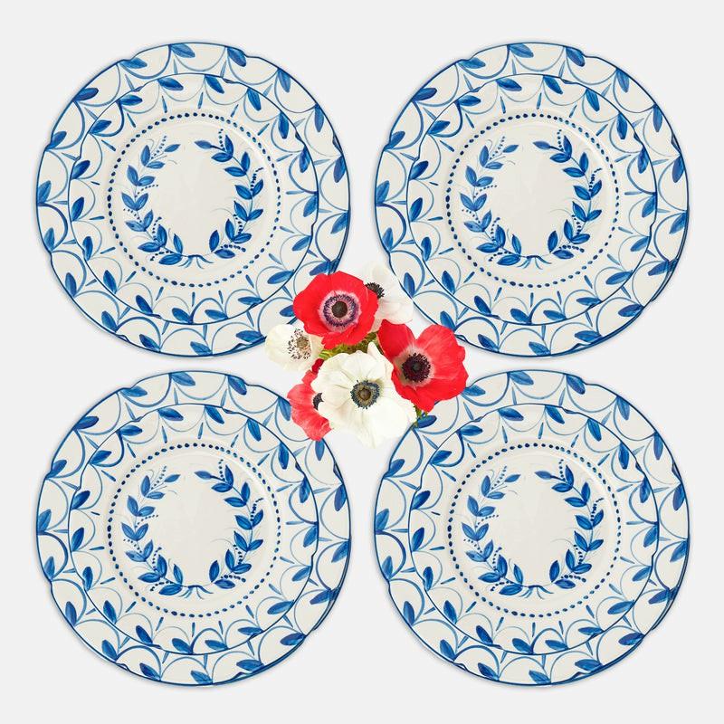 Elizabeth Blue Garland Dinner & Starter Plates (Set Of 8) Crockery