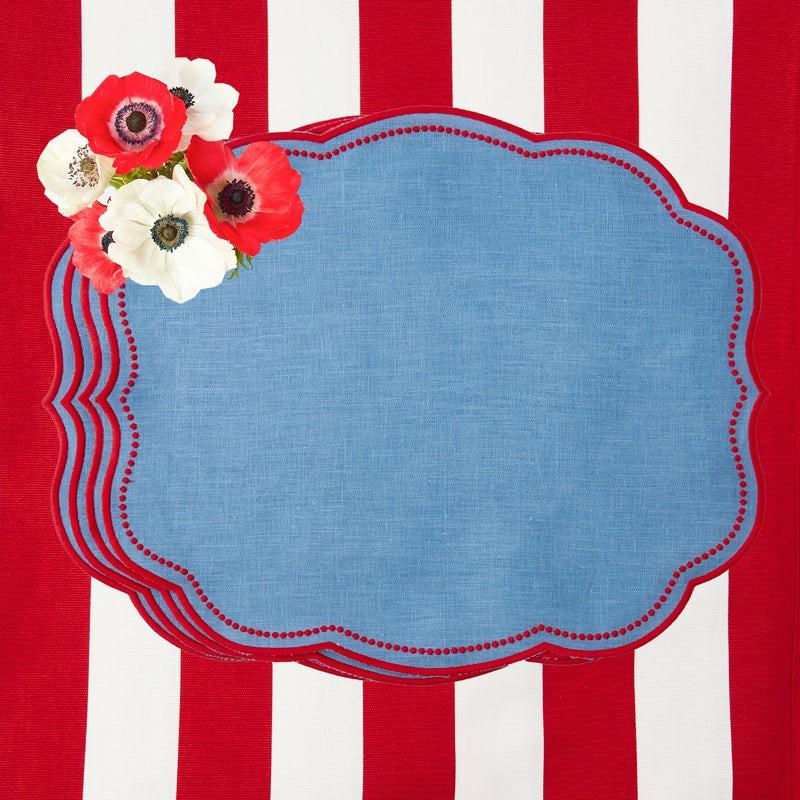 Eloise Blue & Red Placemats (Set Of 4) Placemats