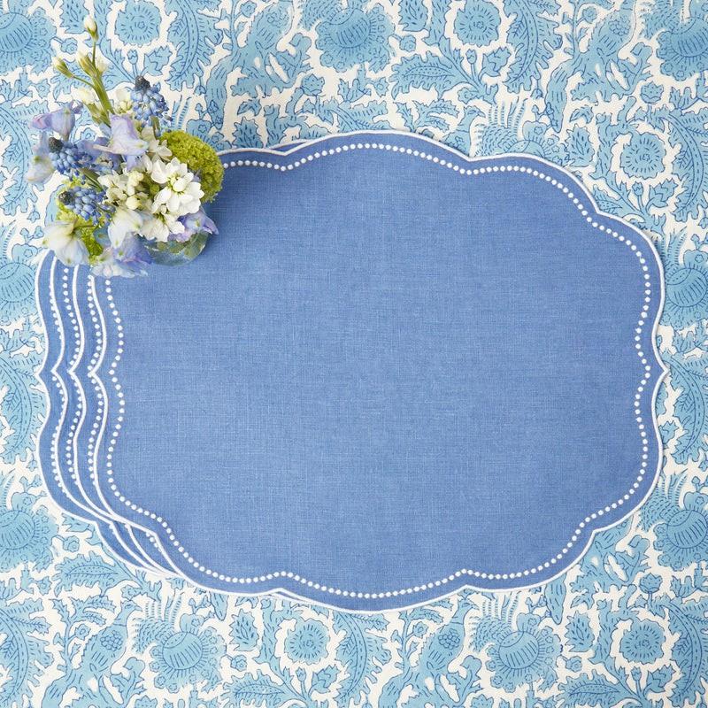 Eloise Blue & White Dotted Placemats (Set Of 4) Placemats