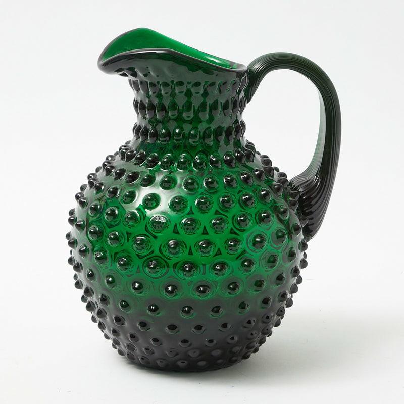 Emerald Green Hobnail Jug Glassware