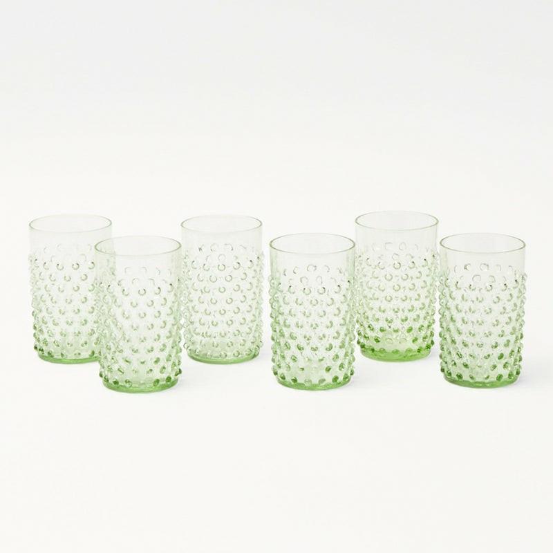 Emerald Hobnail Glasses (Set Of 6) Glasses