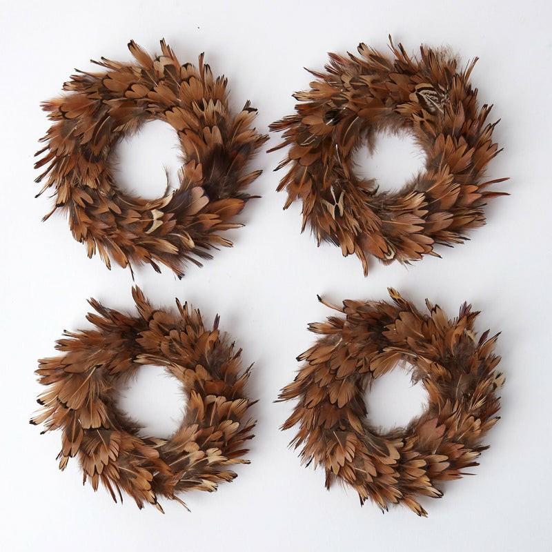 Feather Wreath (Set Of 4) Autumn Decorations