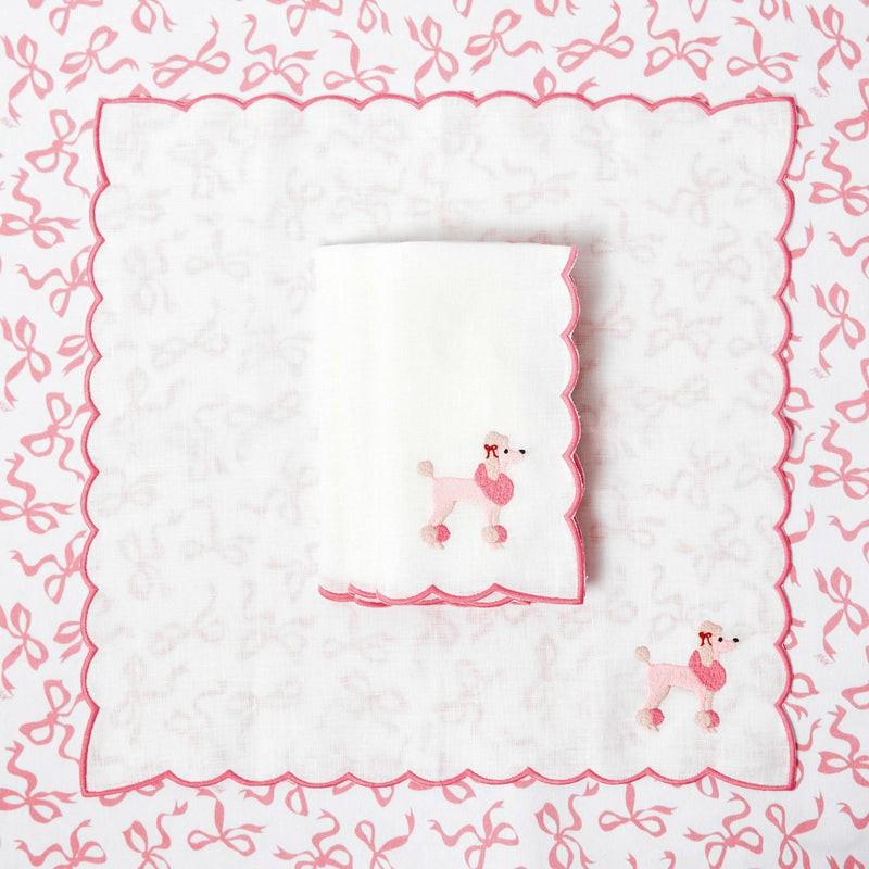 Fifi Pink Poodle Linen Napkins (Set Of 4) Napkins