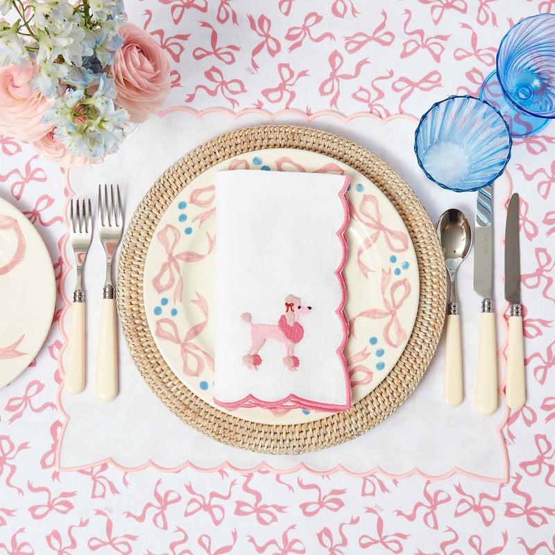 Fifi Pink Poodle Placemats & Napkins (Set Of 4) Table Linen