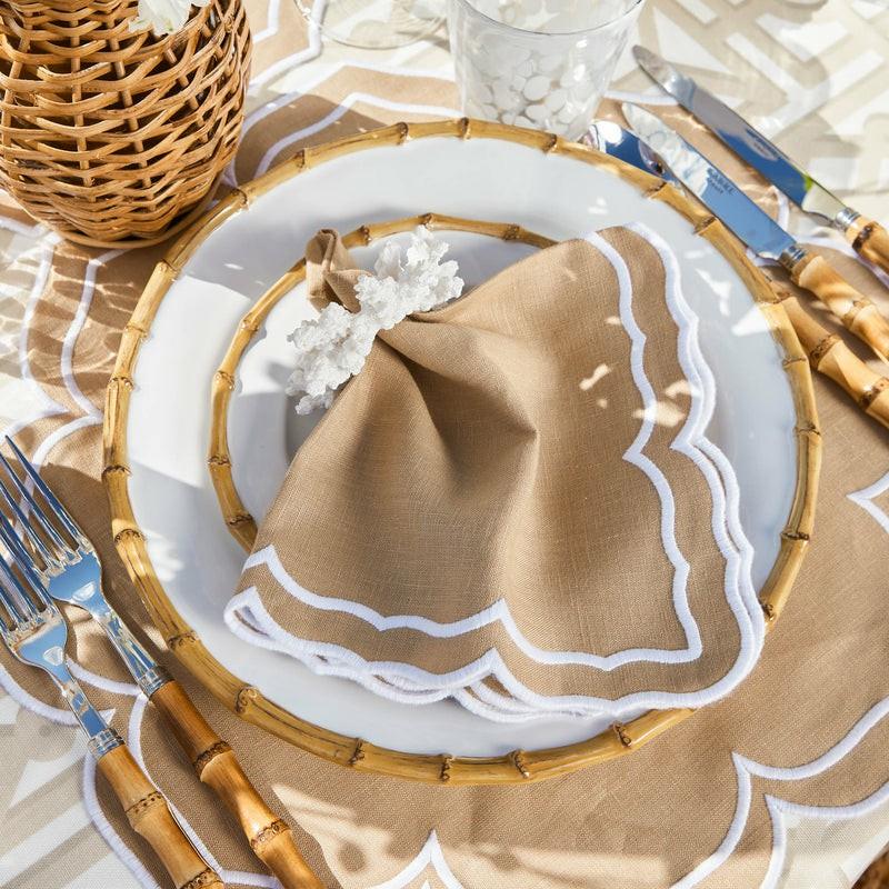 Fleur Sand Placemats & Napkins (Set Of 4) Summer Table Linen