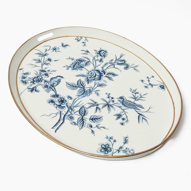 Floral Tole Oval Tray Home Decor