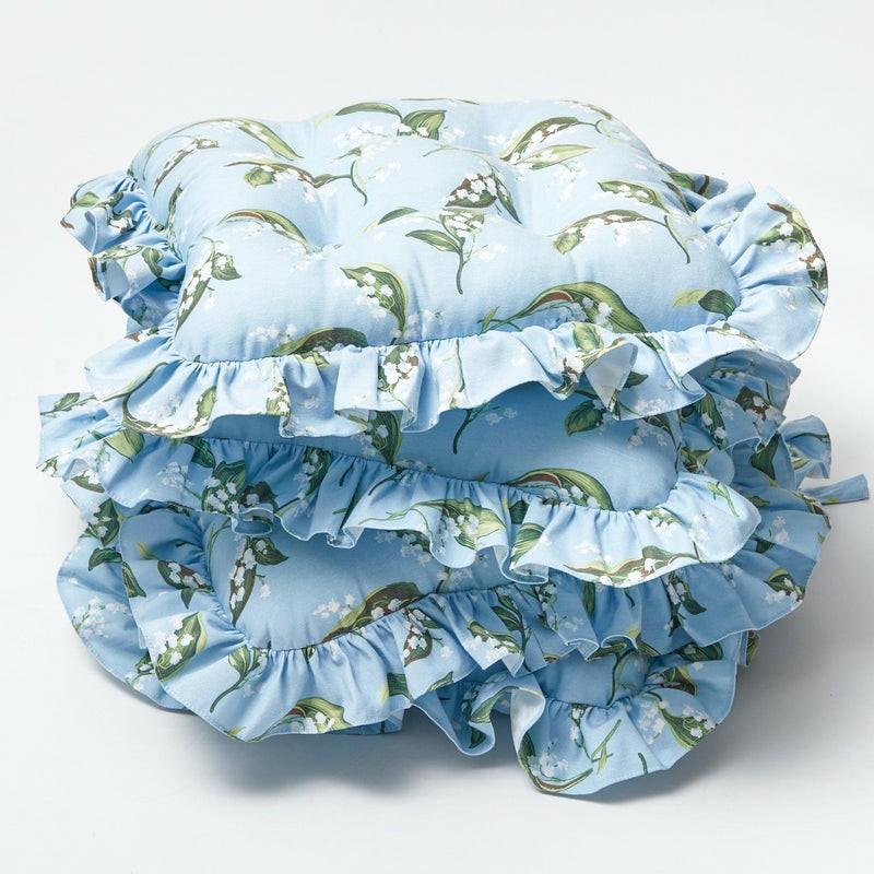 Frilled Lily Of The Valley Seat Pad Cushion (Set Of 4) Cushions