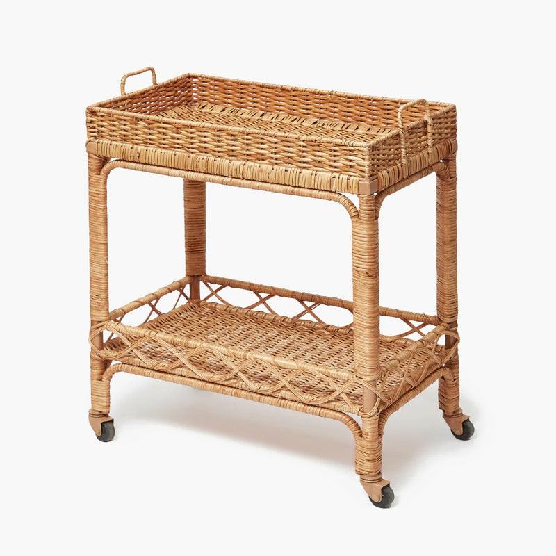 Giovanni Rattan Bar Cart Rattan