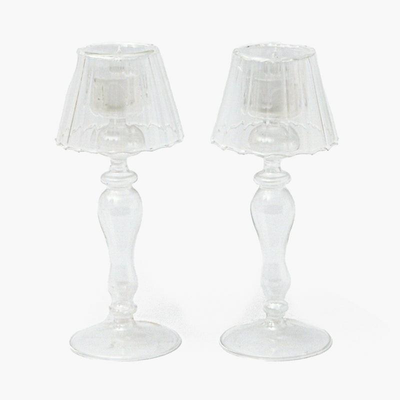 Glass Lantern Tea Light Holder (Pair) – 24Cm Home Decor