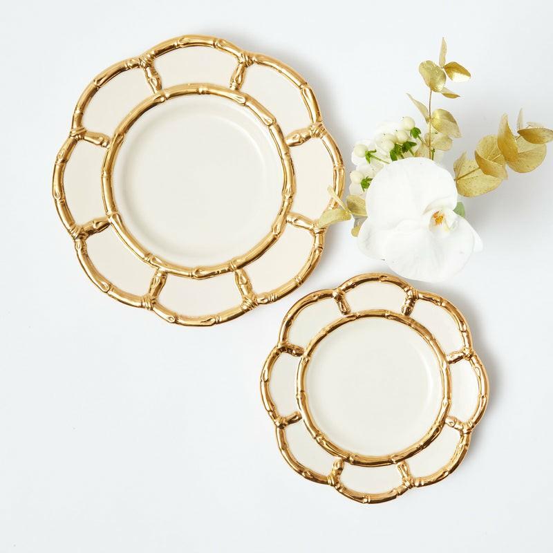 Gold Petal Bamboo Ceramic Starter Plate Crockery