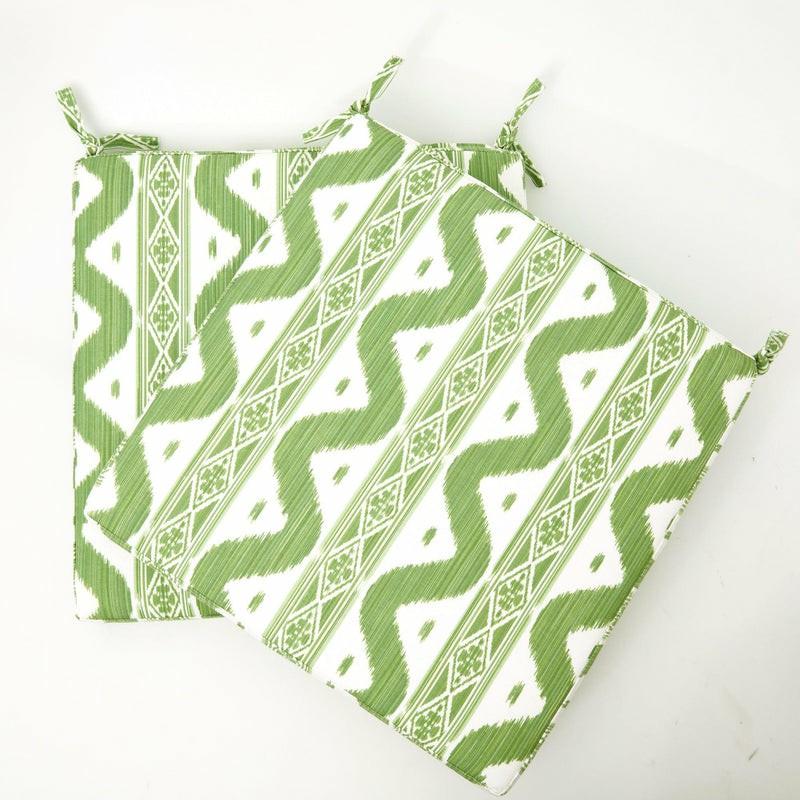 Green Ikat Seat Pad Cushion Cushions