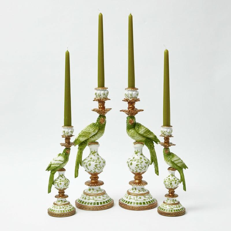 Green Parrot Candle Holder Set Candlescapes