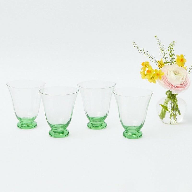 Green Tulip Water Glass (Set Of 4) Glasses