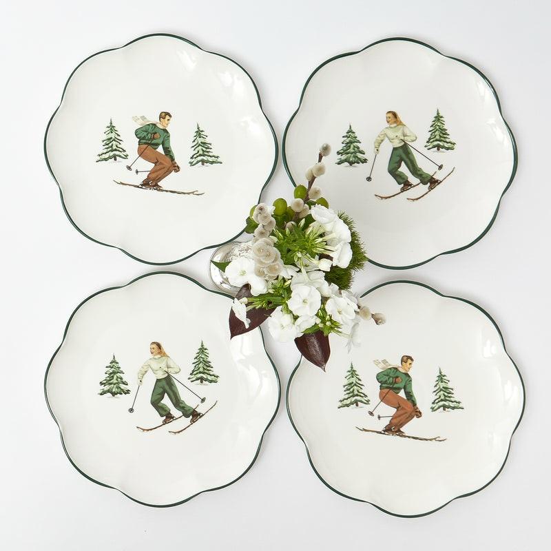 Heidi & Hans Skier Dinner Plate  (Set Of 4) Crockery