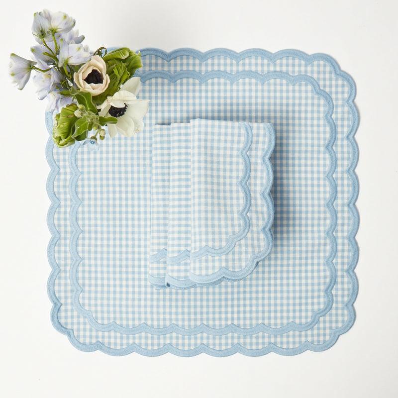 Isla Blue Gingham Napkins (Set Of 4) Napkins