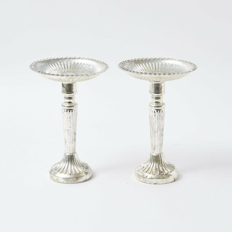 Large Mercury Pillar Candle Stand (Pair) Candle Holders