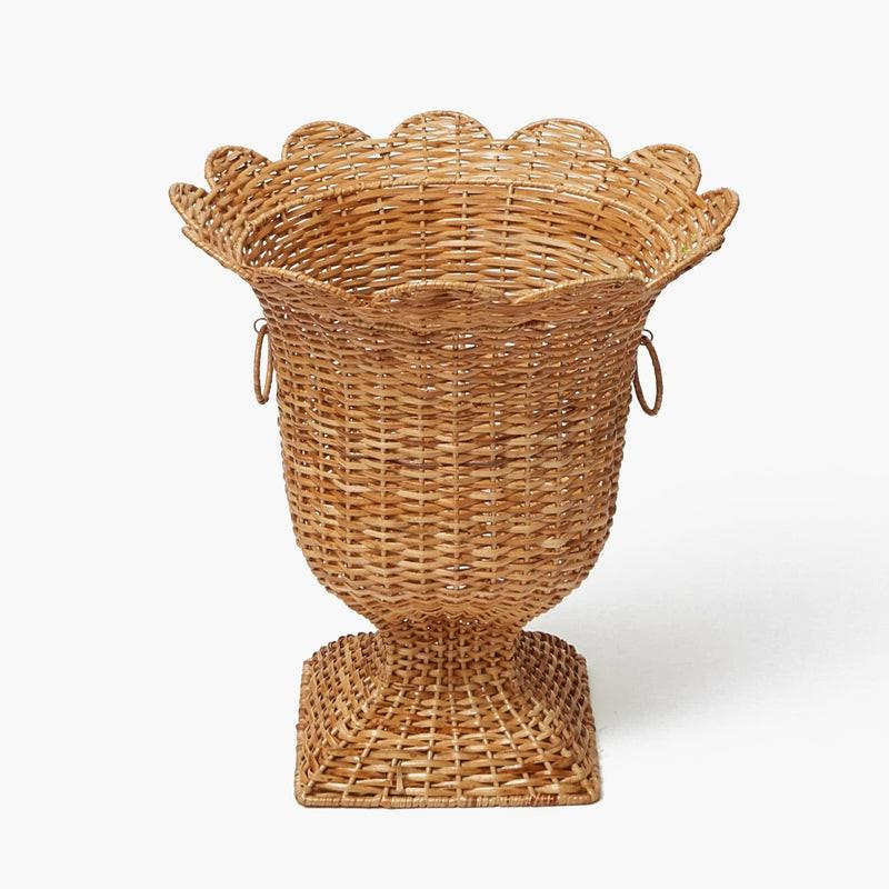 Liliana Scalloped Rattan Urn Glassware