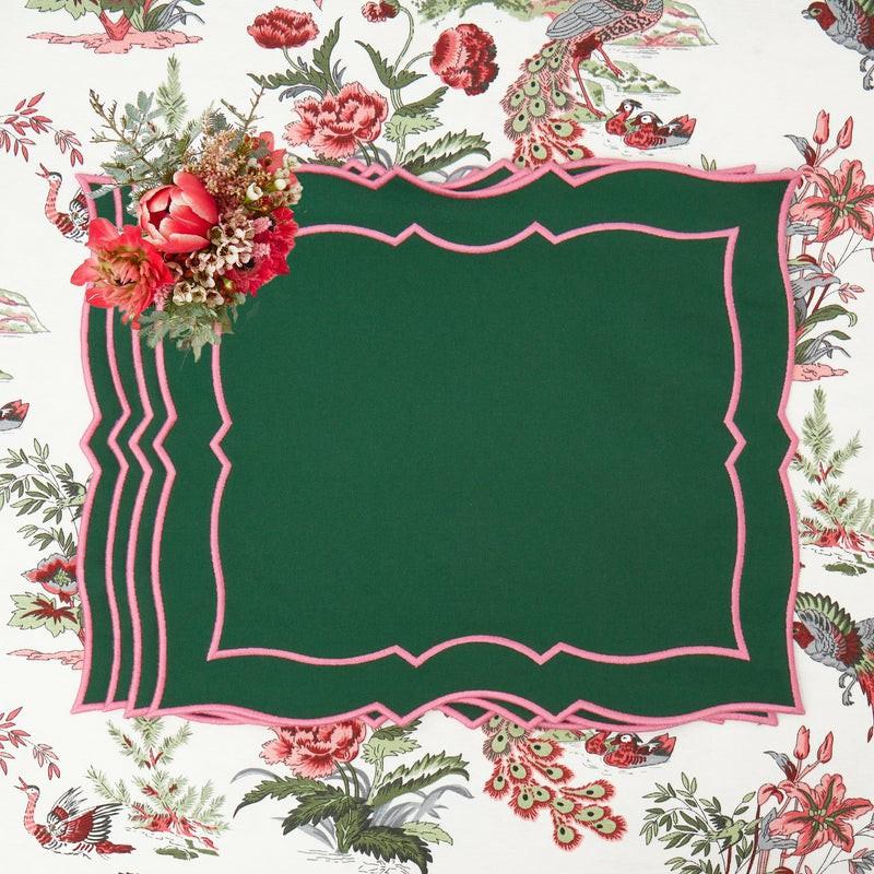 Mary Green & Pink Placemats (Set Of 4) Placemats