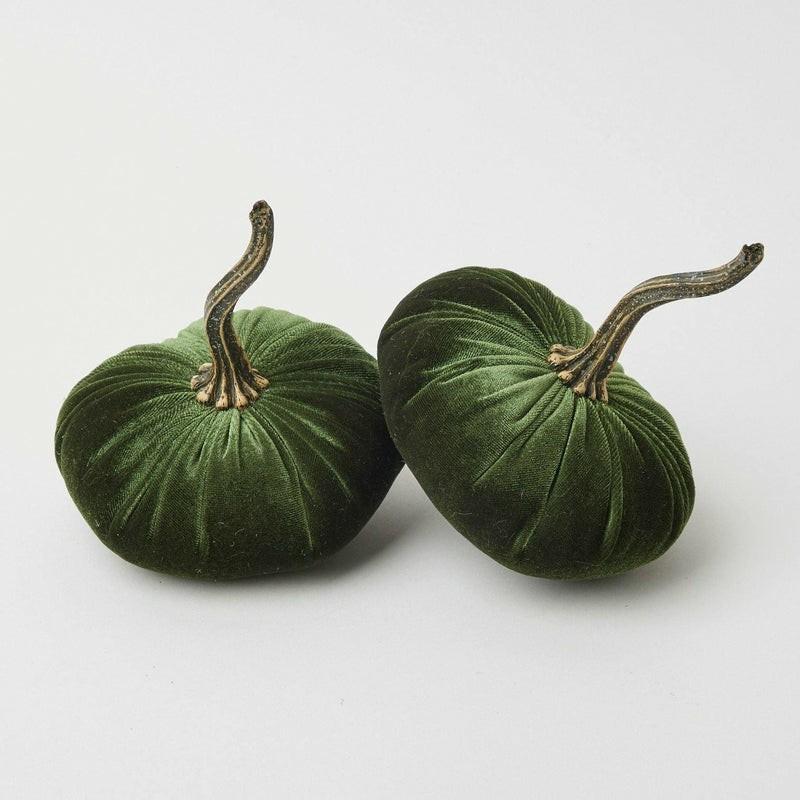 Moss Green Velvet Pumpkin (Pair) Autumn Decorations