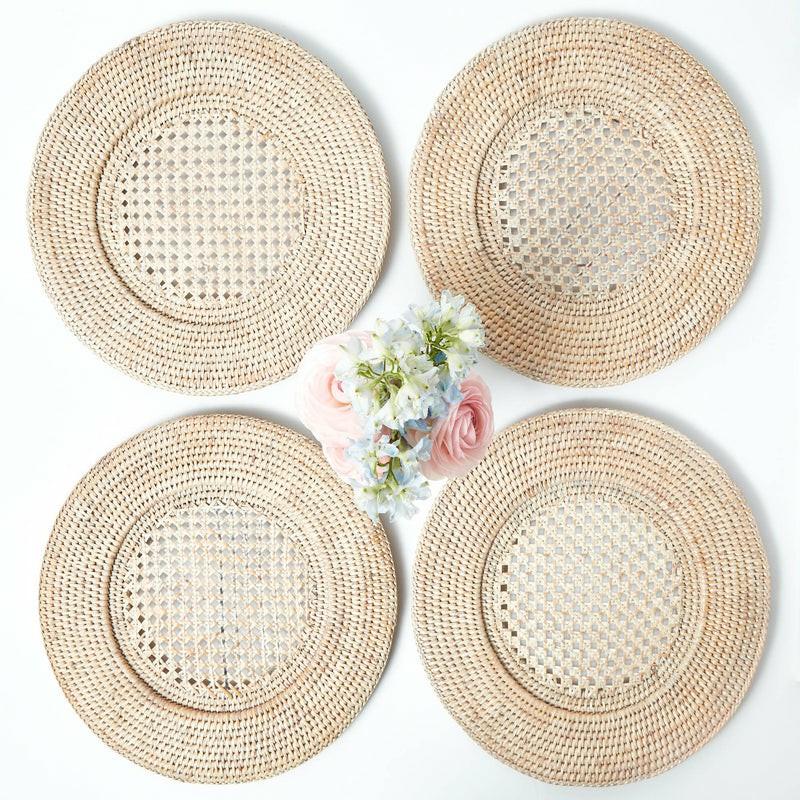 Natural Rattan Charger Plates (Set Of 4) Placemats